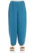Loose Denim Textured Linen Trousers 1