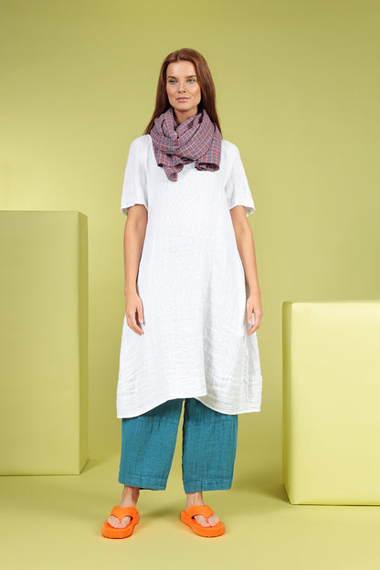 Loose Denim Textured Linen Trousers 6