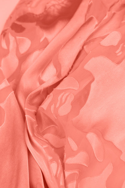 Loose Floral Living Coral Silk Shirt 5