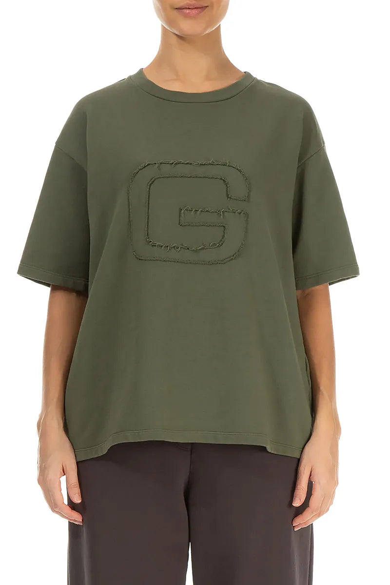 Lockere Bluse aus Waldnebel-Baumwolle