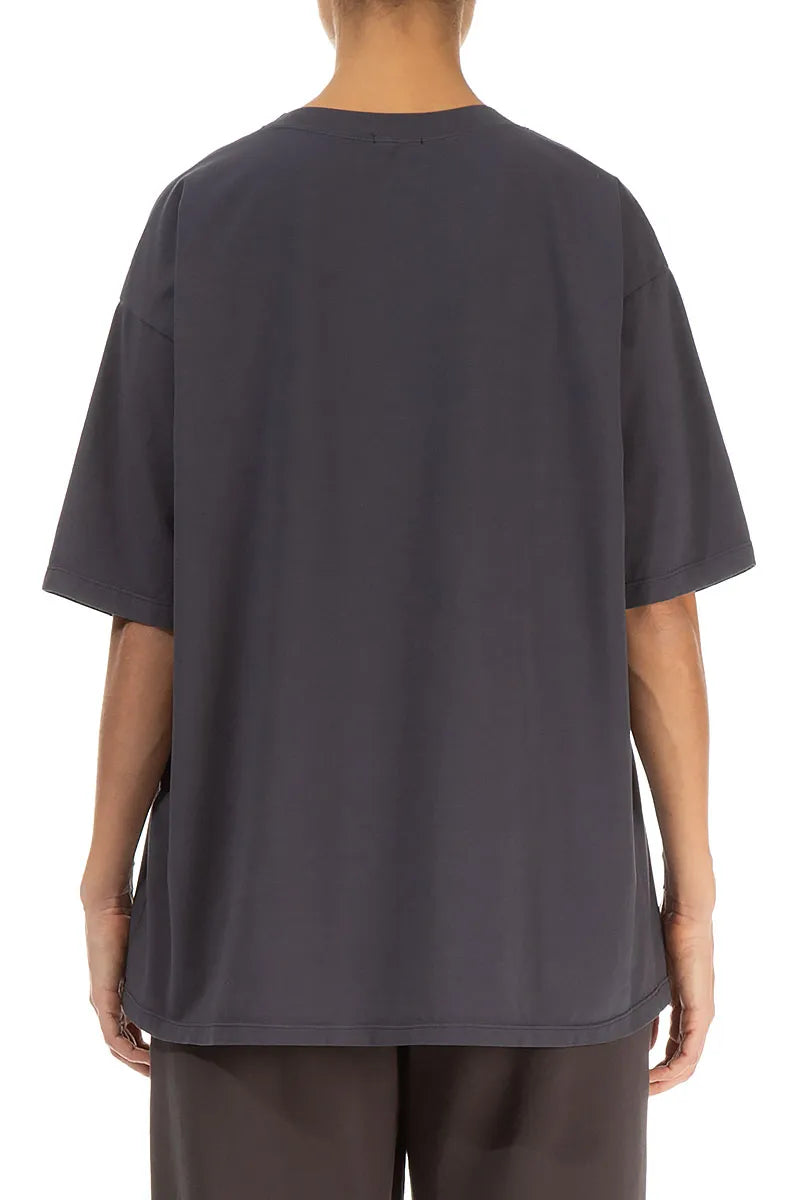 Loose Graphite Cotton Blouse 2