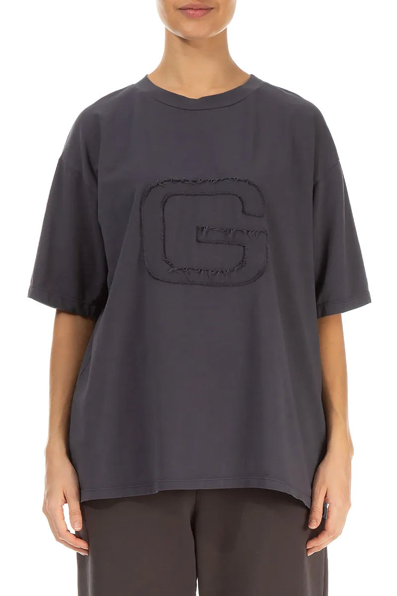 Loose Graphite Cotton Blouse