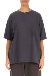 Loose Graphite Cotton Blouse 1