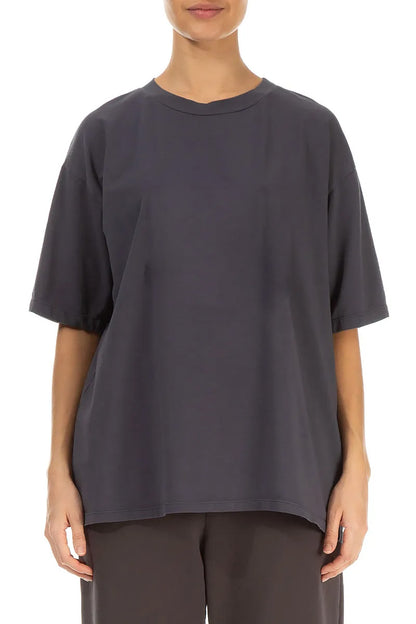 Loose Graphite Cotton Blouse 1