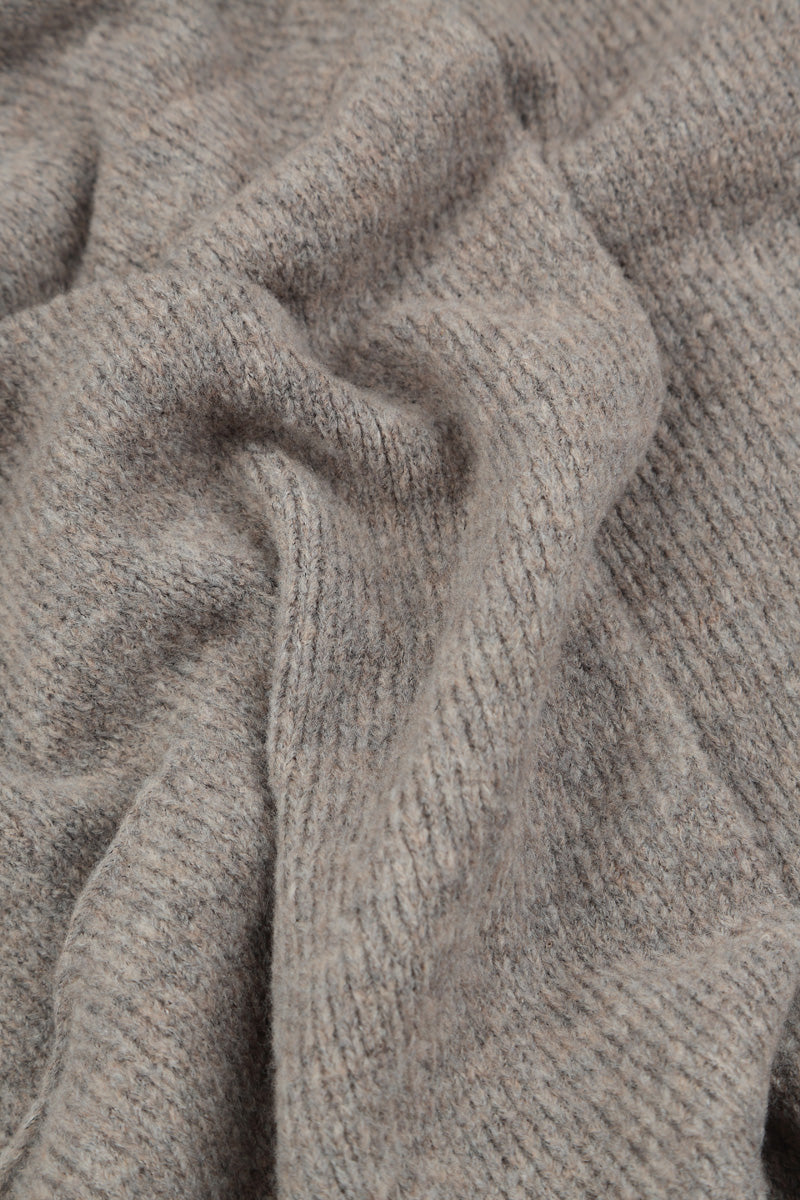 Loose Light Brown Knitted Wool Dress 5