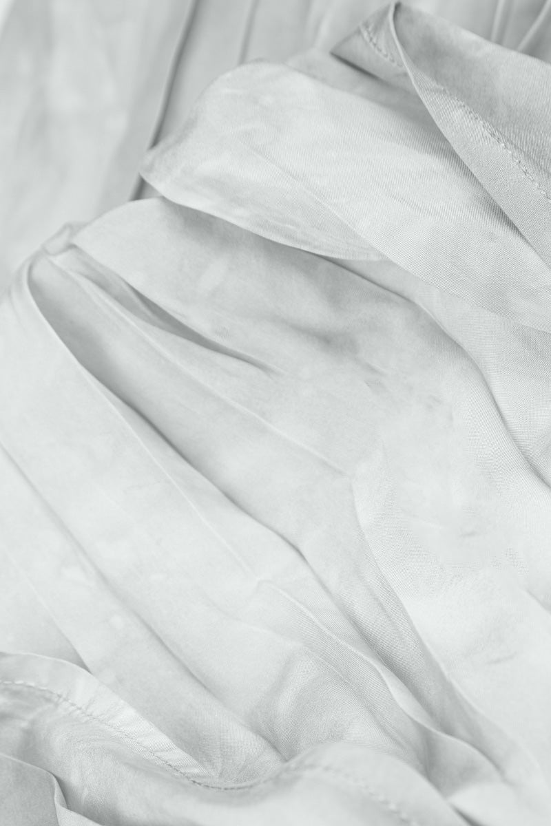 Loose Liquid Silver Crumpled Pure Silk Shirt 5