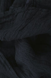 Loose Midnight Blue Textured Linen Trousers 4