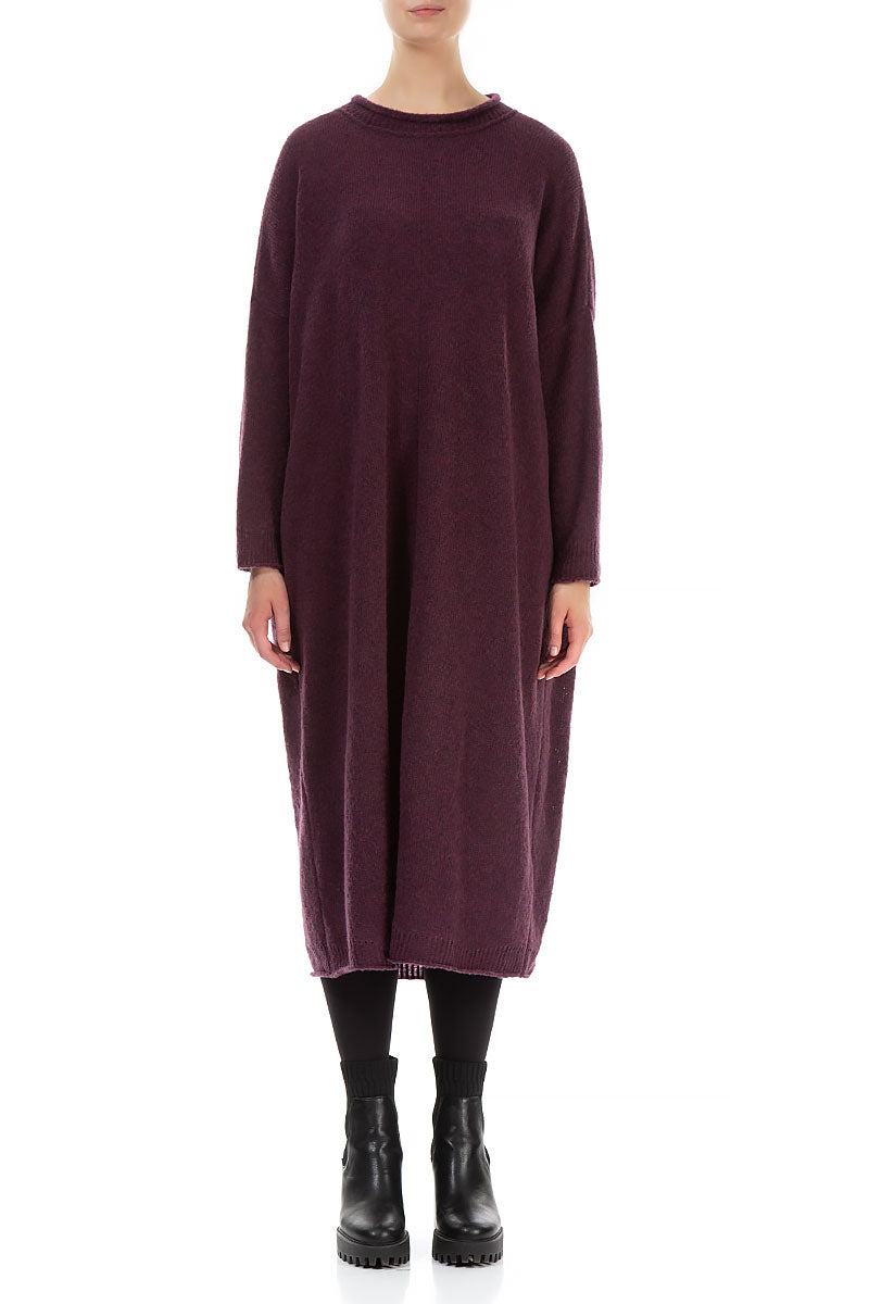Loose Mulberry Wool Dress 1