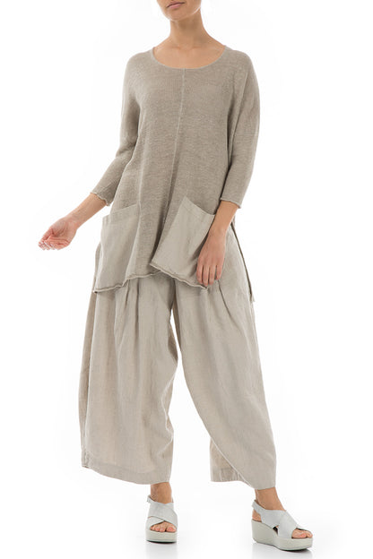 Loose Natural Linen Trousers 5