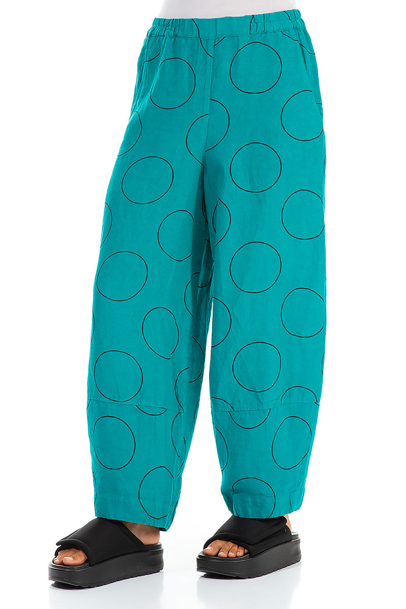 Loose Ocean Bubbles Linen Trousers 3