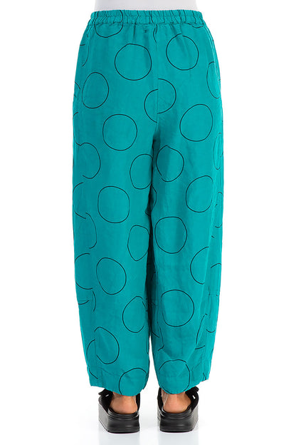 Loose Ocean Bubbles Linen Trousers 2