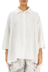 Loose Off White Linen Shirt 1