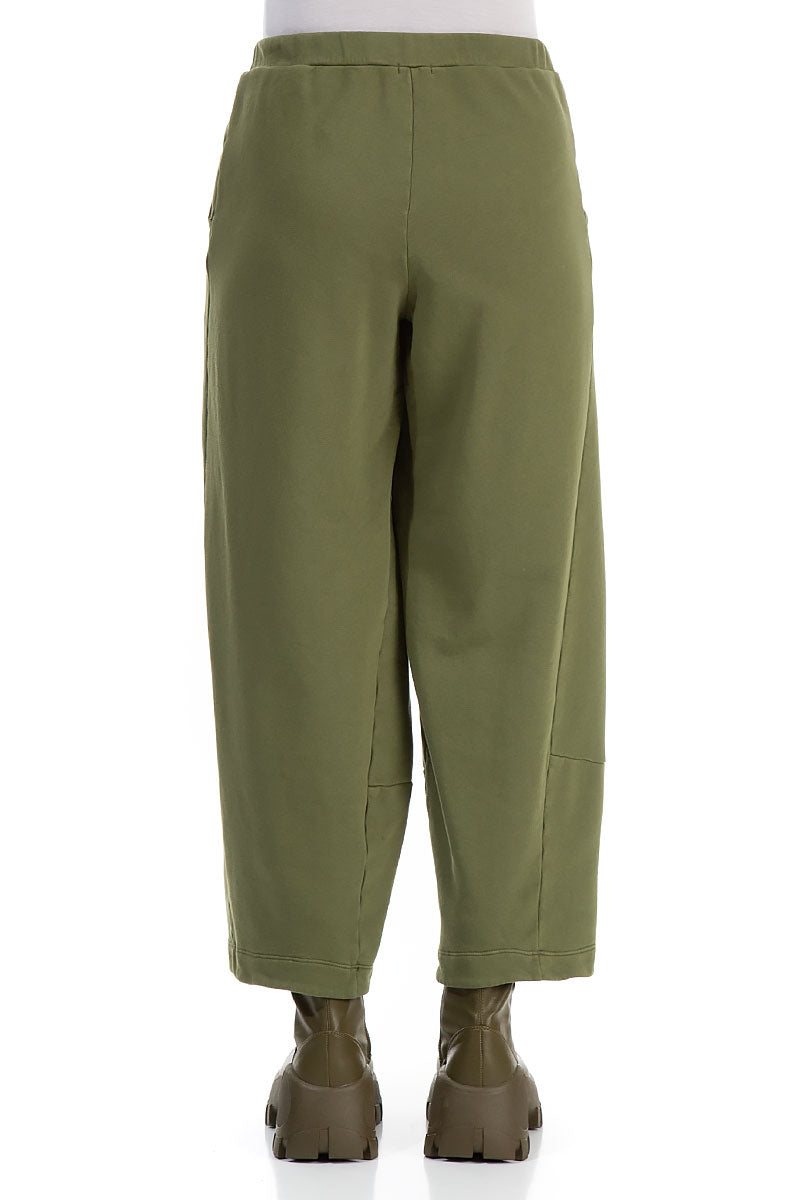 Loose Olive Cotton Trousers 2