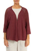 Loose Openwork Antique Ruby Linen Cardigan 1