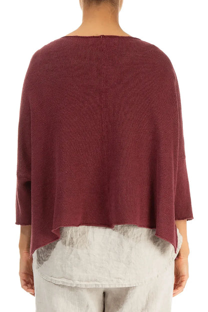 Loose Openwork Antique Ruby Linen Cardigan 2