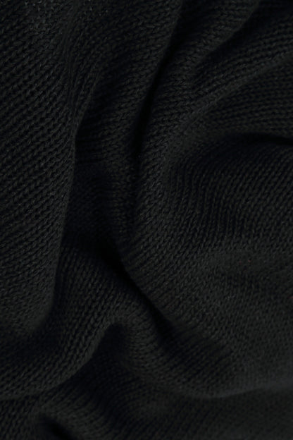 Loose Openwork Black Linen Cardigan