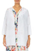 Loose Openwork White Linen Cardigan 1