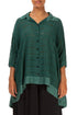 Loose Peacock Checkered Silk Cotton Shirt 1