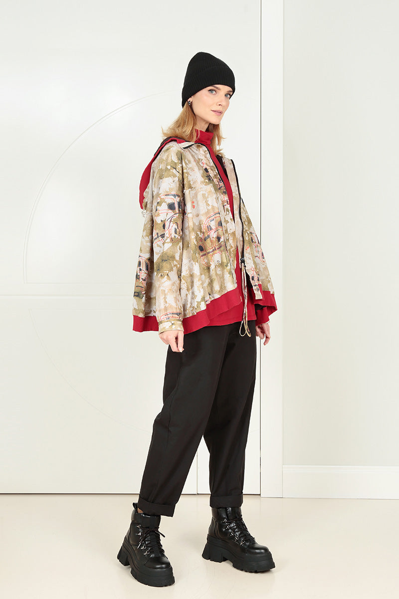 Lockere Retro-Baumwolljacke