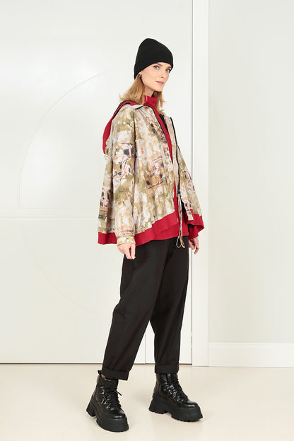 Lockere Retro-Baumwolljacke
