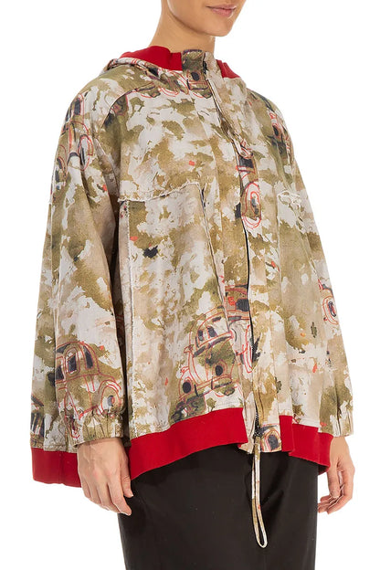 Lockere Retro-Baumwolljacke