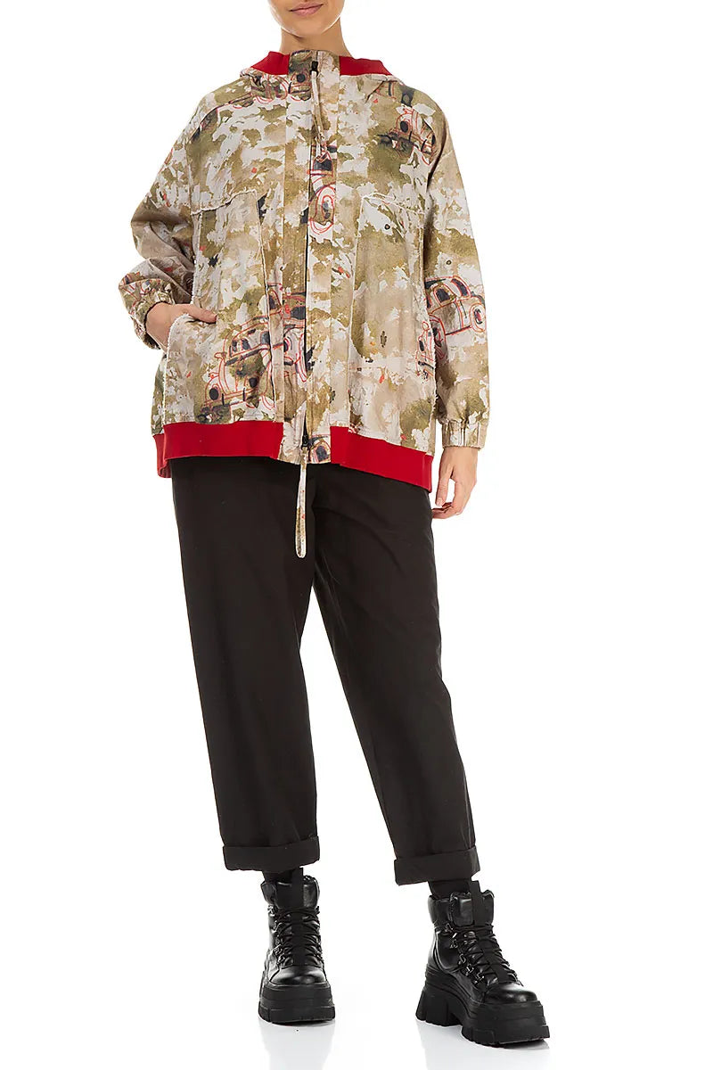 Lockere Retro-Baumwolljacke