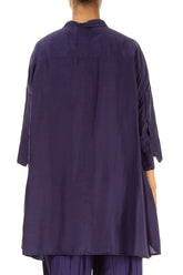 Loose Royal Purple Pure Silk Shirt 2