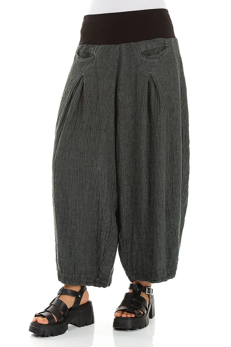 Pantalon ample en lin mélangé Sage