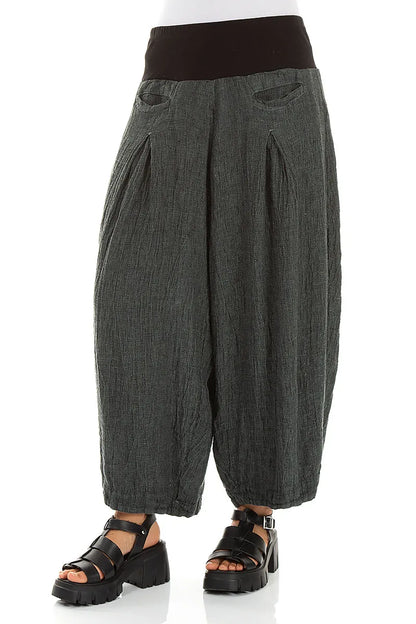Pantalon ample en lin mélangé Sage
