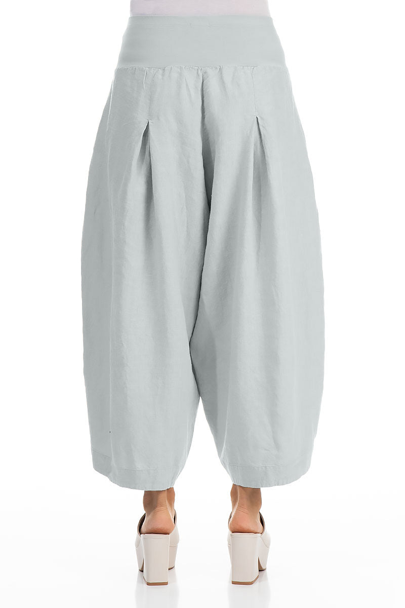 Loose Silver Grey Linen Trousers 2