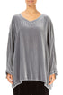 Loose Silver Silk Velvet Blouse 1