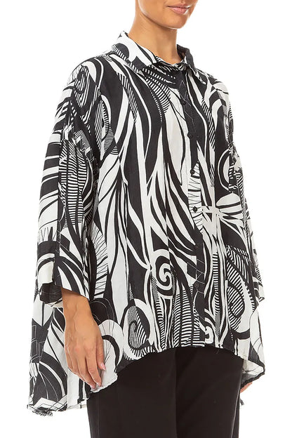 Loose Textured Orbit Silk Linen Shirt