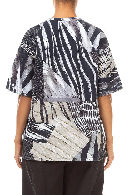 Loose Wild Ink French Terry Cotton Blouse
