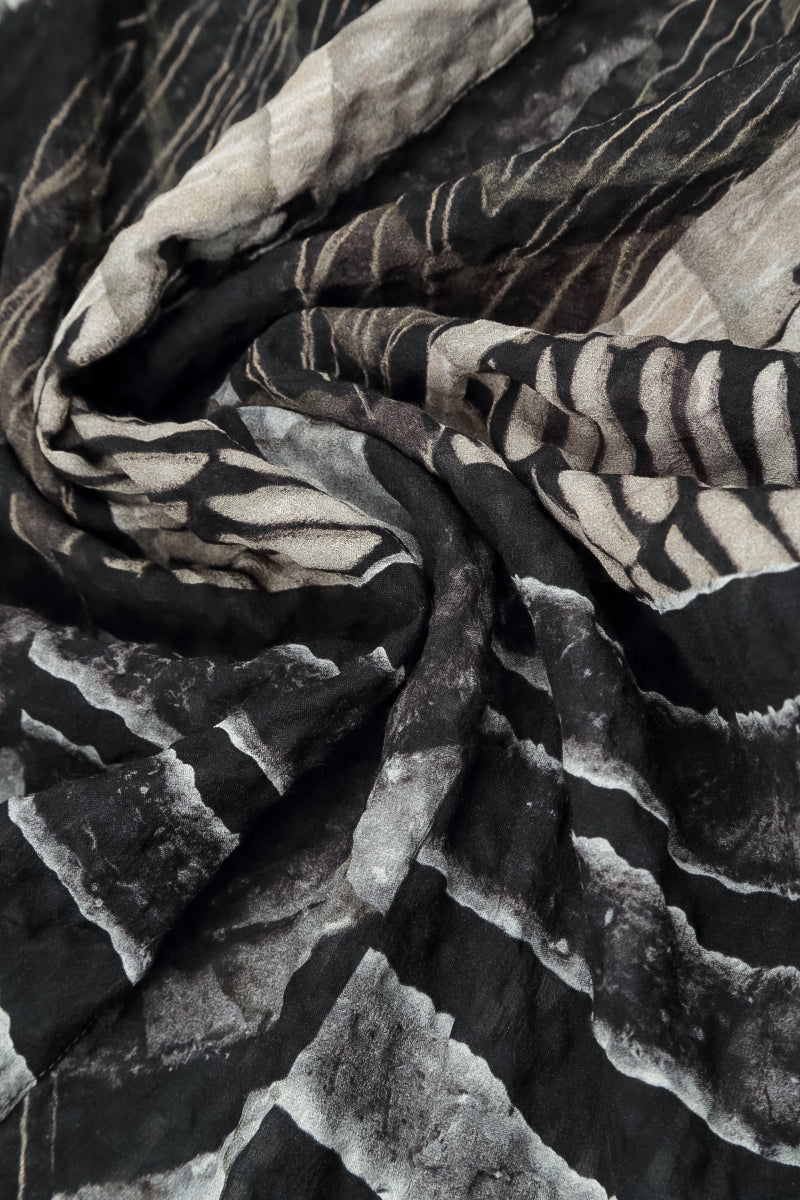Loose Wild Ink Textured Silk Shirt