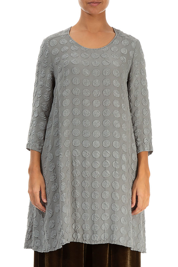 Loose Silver Sage Bubble Silk Tunic 1