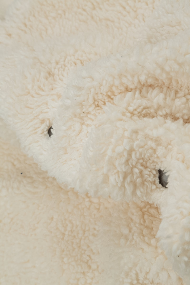 Pull en coton teddy blanc cassé