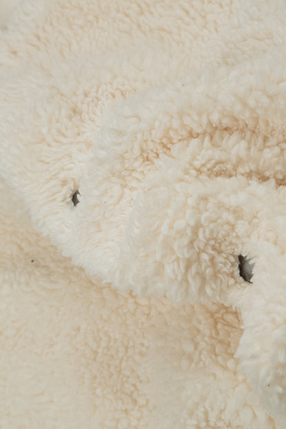 Pull en coton teddy blanc cassé