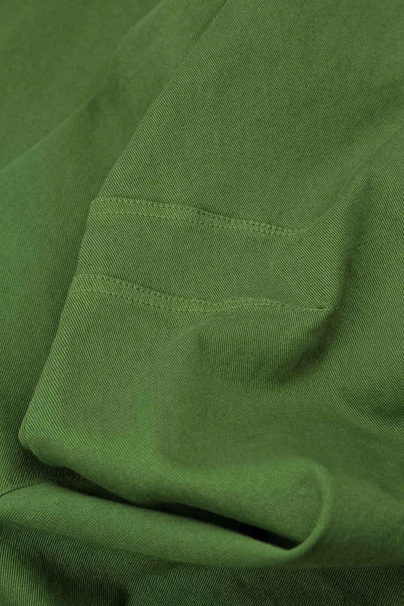 Hooded Shamrock Green Stretch Cotton Coat