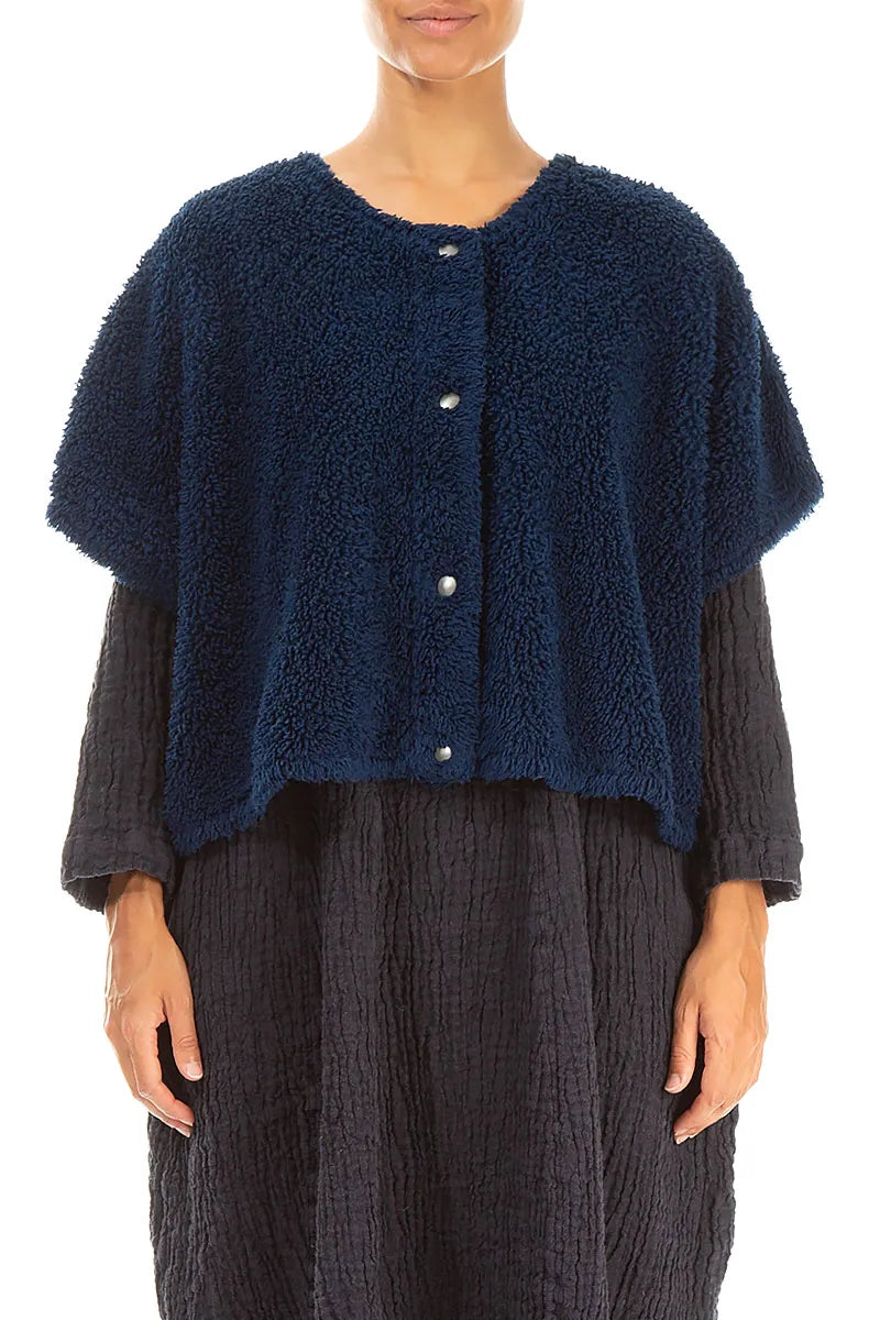 Königsblaue Teddy-Baumwollweste