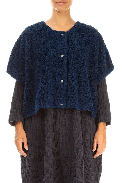 Königsblaue Teddy-Baumwollweste