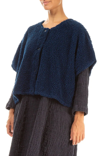 Königsblaue Teddy-Baumwollweste