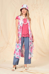 Peony Blossom Reversible Linen Bucket Hat 4
