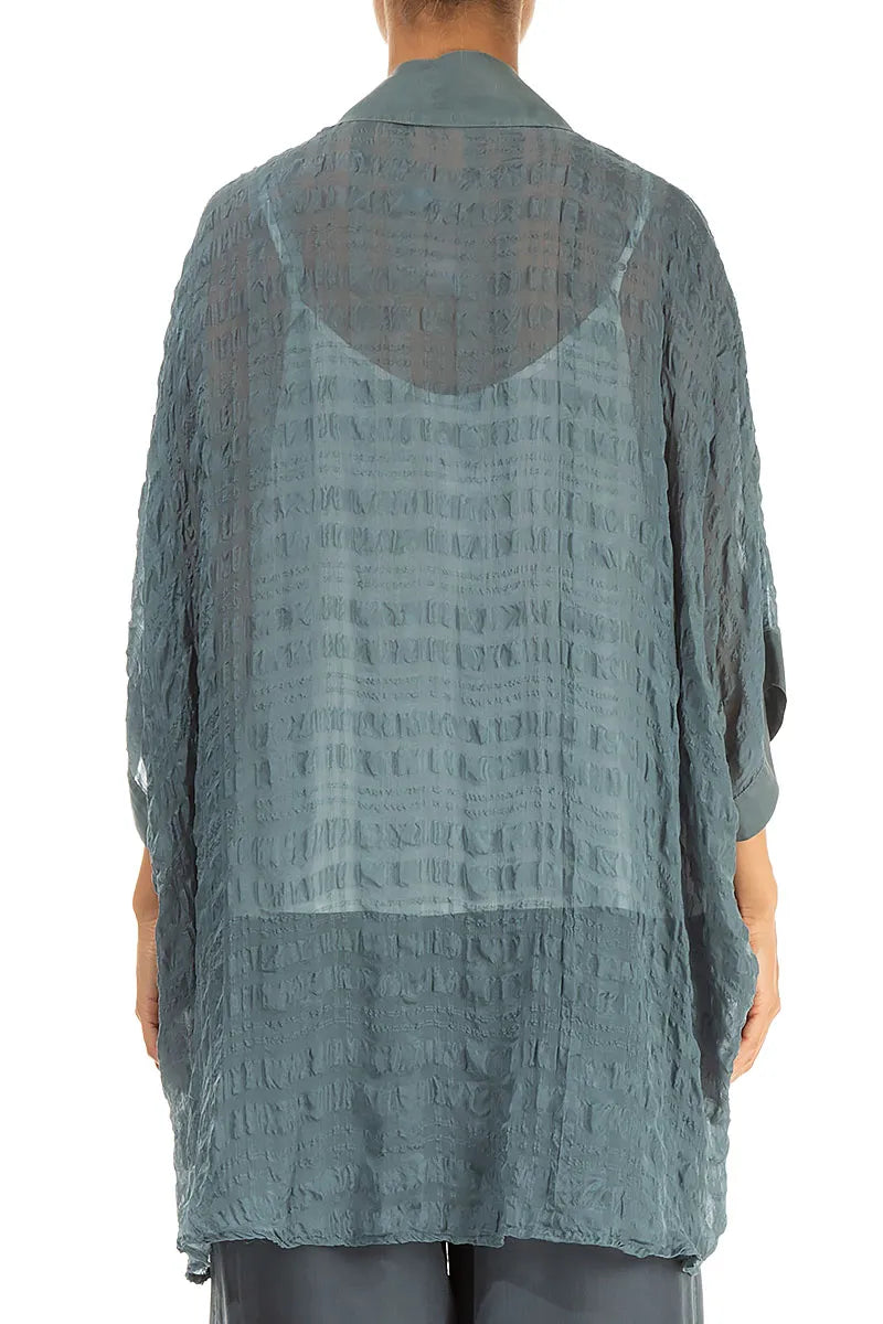 Tie Up Sage Textured Silk Jacket 3