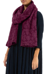 Magenta Circle Silk Linen Scarf 3