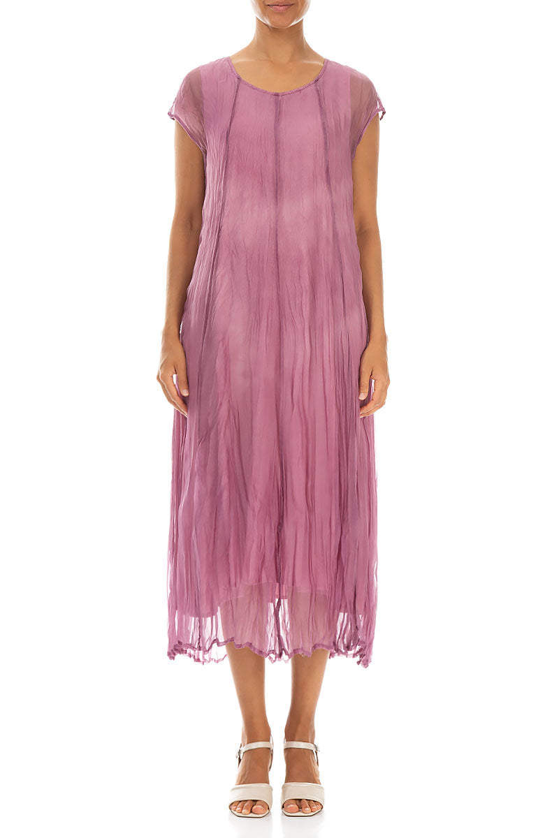 Mauve Taupe Cloudy Silk Chiffon Dress 1