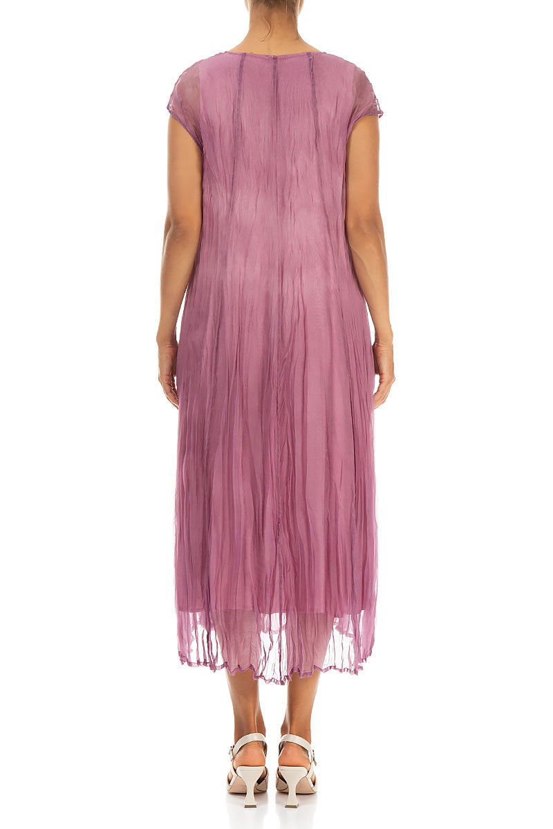 Mauve Taupe Cloudy Silk Chiffon Dress 2