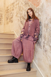 Mauve Taupe Lined Handwoven Linen Jacket 6