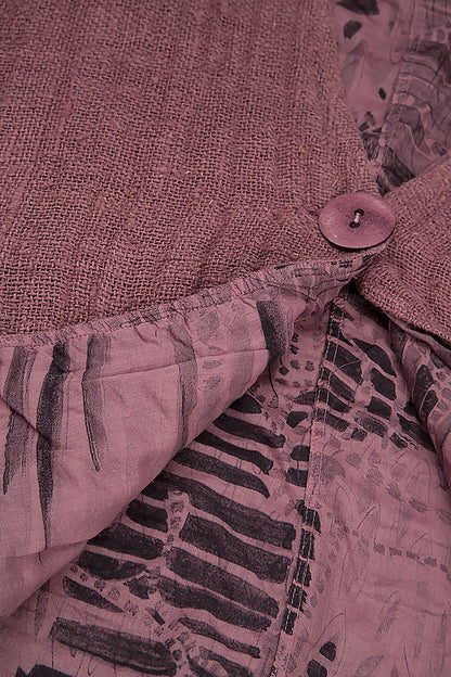 Mauve Taupe Lined Handwoven Linen Jacket 5