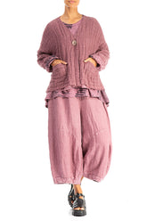 Mauve Taupe Lined Handwoven Linen Jacket 4