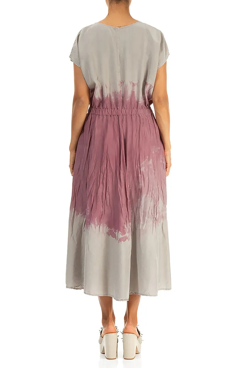 Mauve Taupe Ombré Pure Silk Dress 3